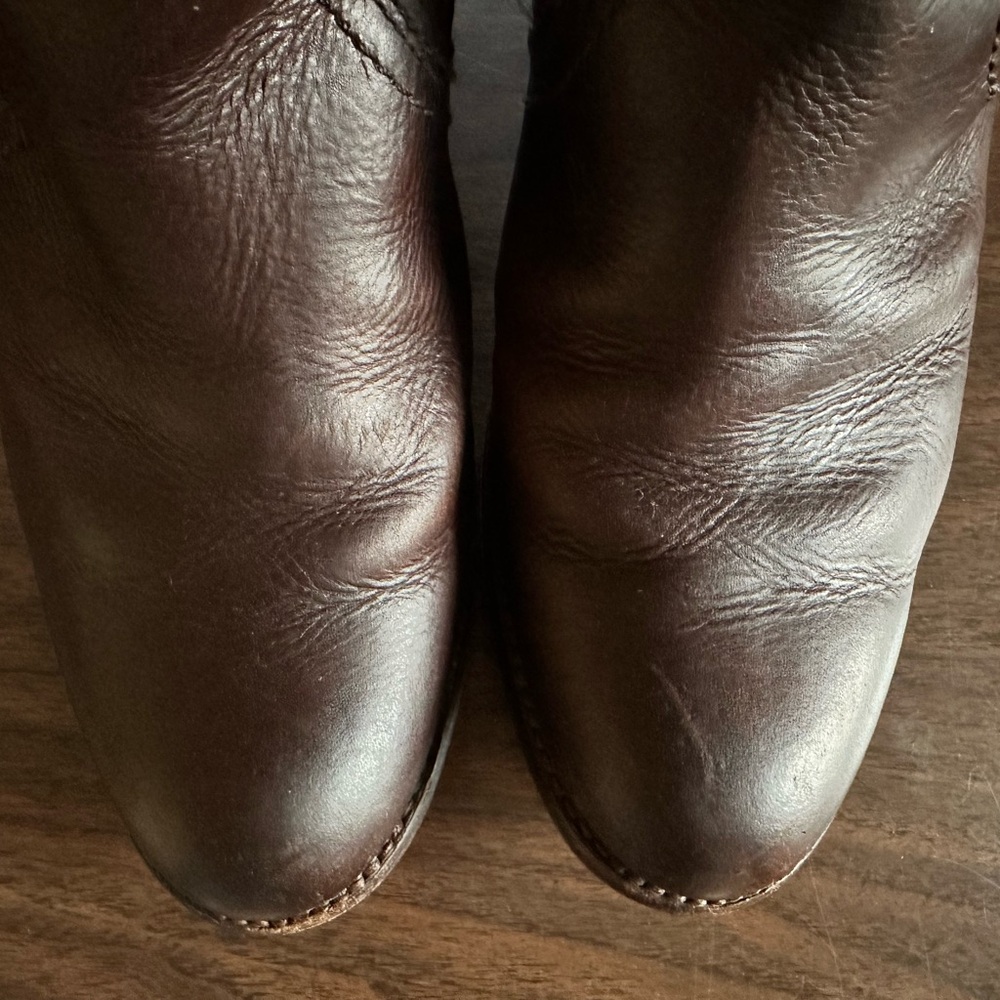 Frye Jane Cuff Over the Knee Heeled Boots in Dark Brown Leather - Picture 7 of 9